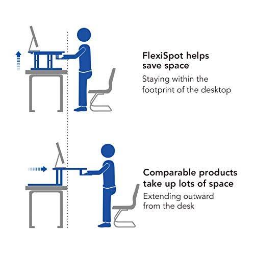 Black Height Adjustable Standing Desk Converter with Keyboard Tray T456226