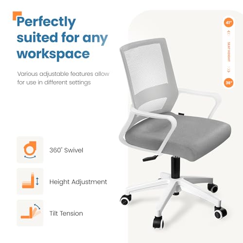 Black Mesh Office Desk Chair with Wheels X3752