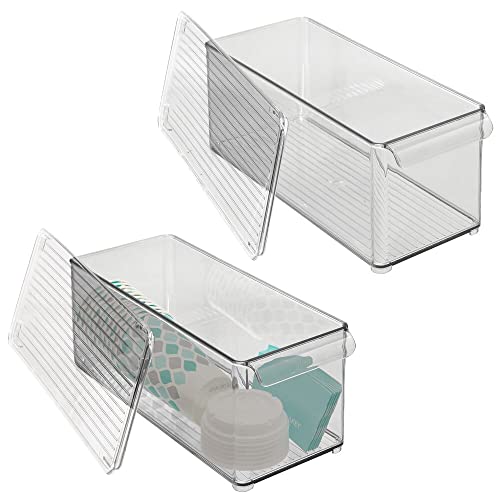 Clear Plastic 2 Pack Food Storage Container Bin with Lid E9224