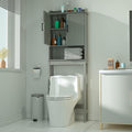 Grey Over The Toilet Storage Cabinet with Adjustable Shelf E40507