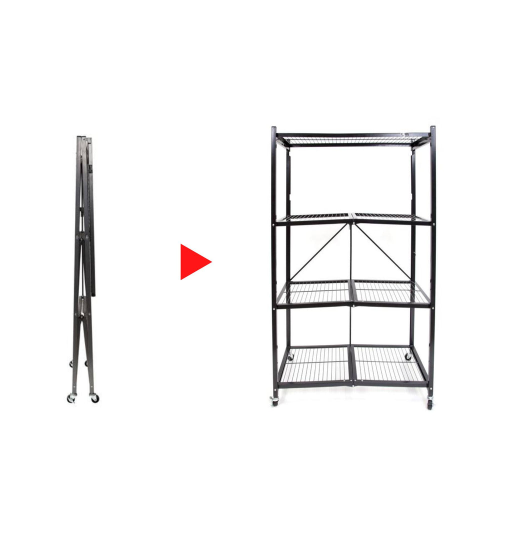 Large 4-Tier Heavy-Duty Rack with Casters Red U7262