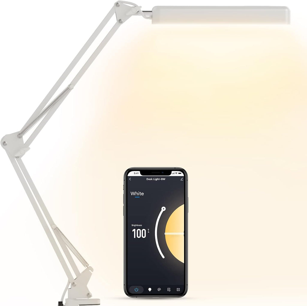 Black 12W Dimmable LED Desk Lamp with Clamp W8265