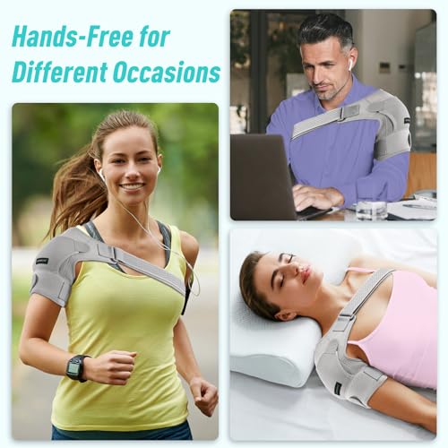 Adjustable Shoulder Brace Wrap (Gray, Small) E8734