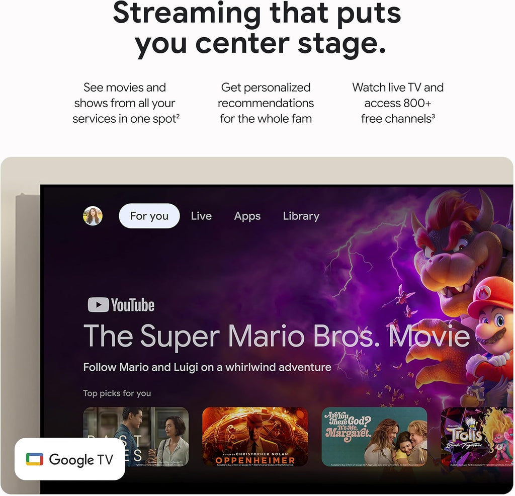 Porcelain 4K Google TV Streamer with Voice Search Remote J4217
