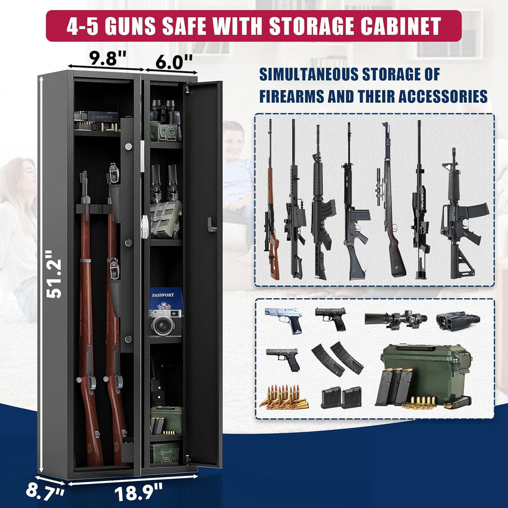 4-5 Gun Safe with Removable Shelf and Gun Rack T7372