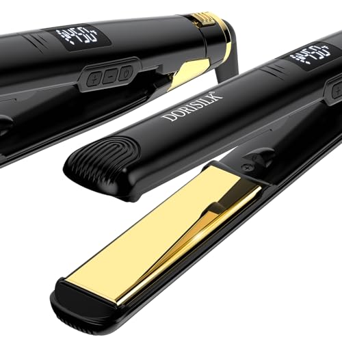 Nano Titanium Flat Iron Hair Straightener and Curler 2 in 1, 1 Inch Hair Iron Dual Voltage S238334