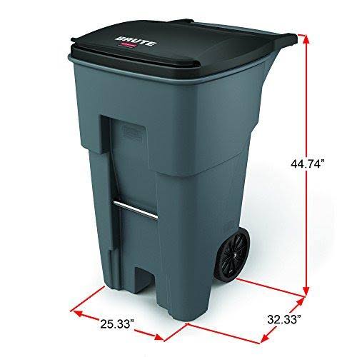 65 gal Blue Rectangular Trash Can E80902