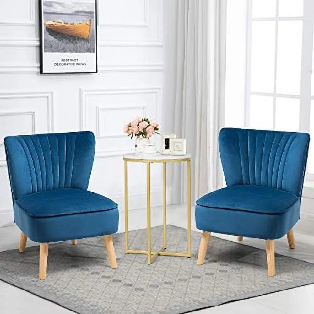 Velvet Accent Chair with Wood Legs A881