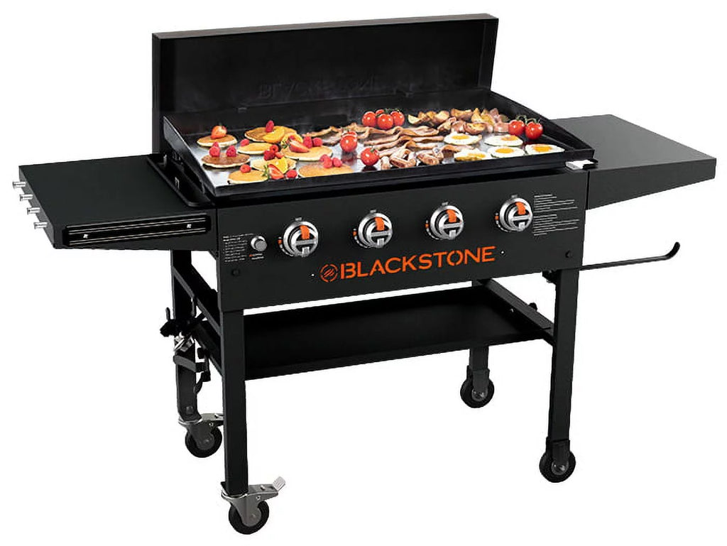 36" Griddle Cooking Station with Hard Cover & Side Shelves A141