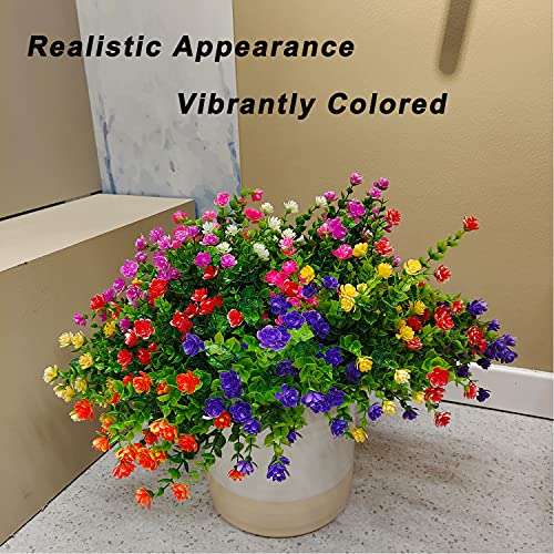 21 Bundles Outdoor Faux Plants UV Resistant Plastic Artificial Flowers G5976