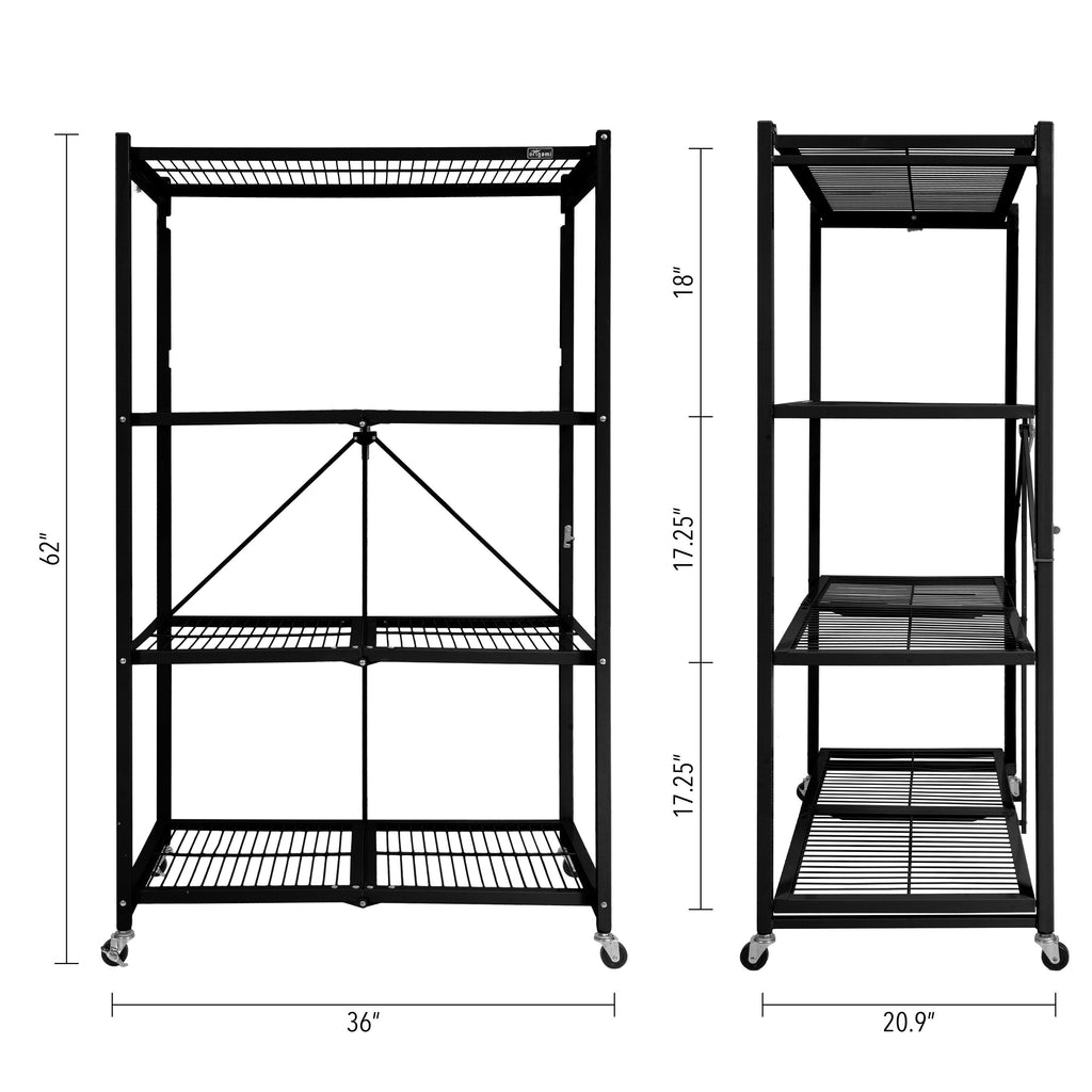 Large 4-Tier Heavy-Duty Rack with Casters Red U7262