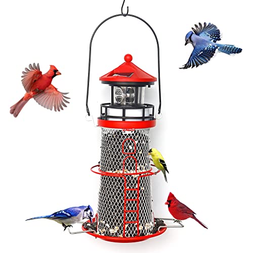 14'' Hanging Mesh Solar Bird Feeder with Rotating Beacon P43638