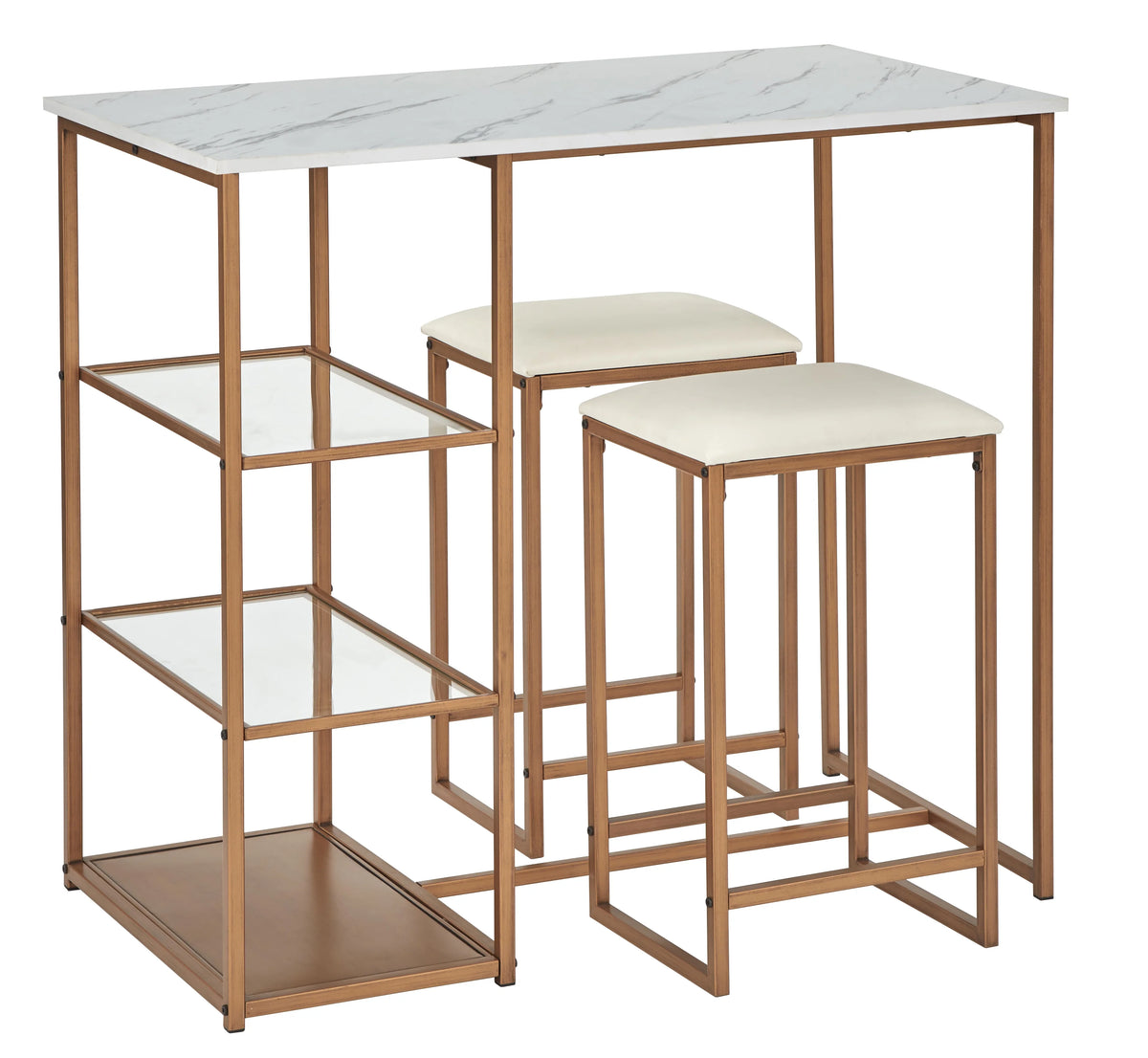 3-Piece Counter Height Dining Set with Table and 2 Stools L369