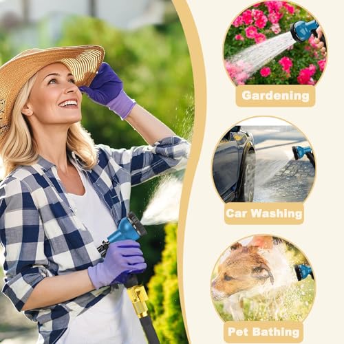 100 ft Lightweight No-Kink Leakproof Garden Hose with Spray Nozzle C408701