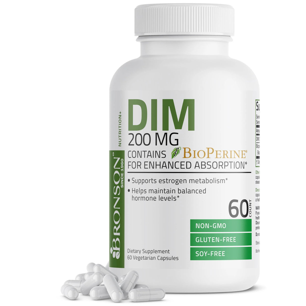 200 mg DIM Supplement with Bioperine, 60 Vegetarian Capsules J901672