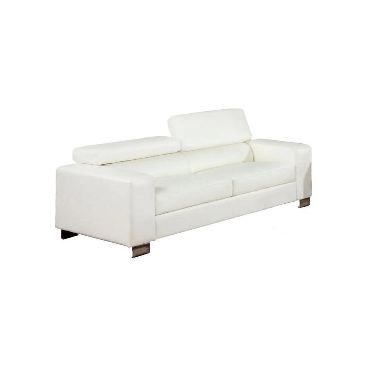 White Faux Leather 2-Piece Sofa Set N56178