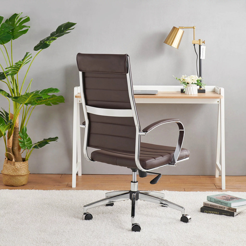 Brown Leather Ergonomic Executive Office Chair T902