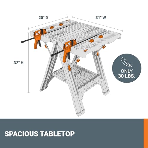 2-in-1 Folding Work Table & Sawhorse Portable Workbench M29560