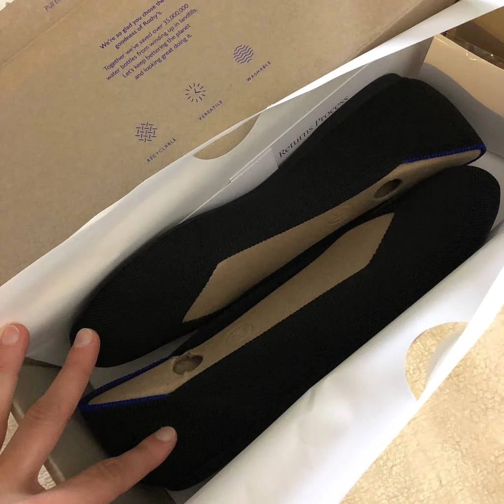 Black Flat Shoes T1213