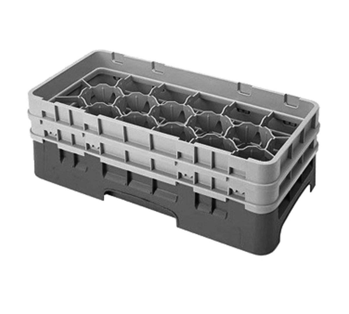Sherwood Green Glass Rack with 17 Compartments and 2 Gray Extenders D5570