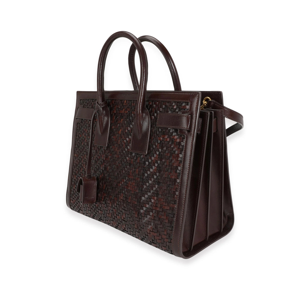 Brown Woven Leather Small Sac De Jour F39720