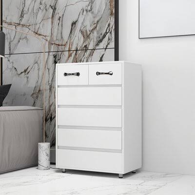 6 Drawer Accent Chest White A4562