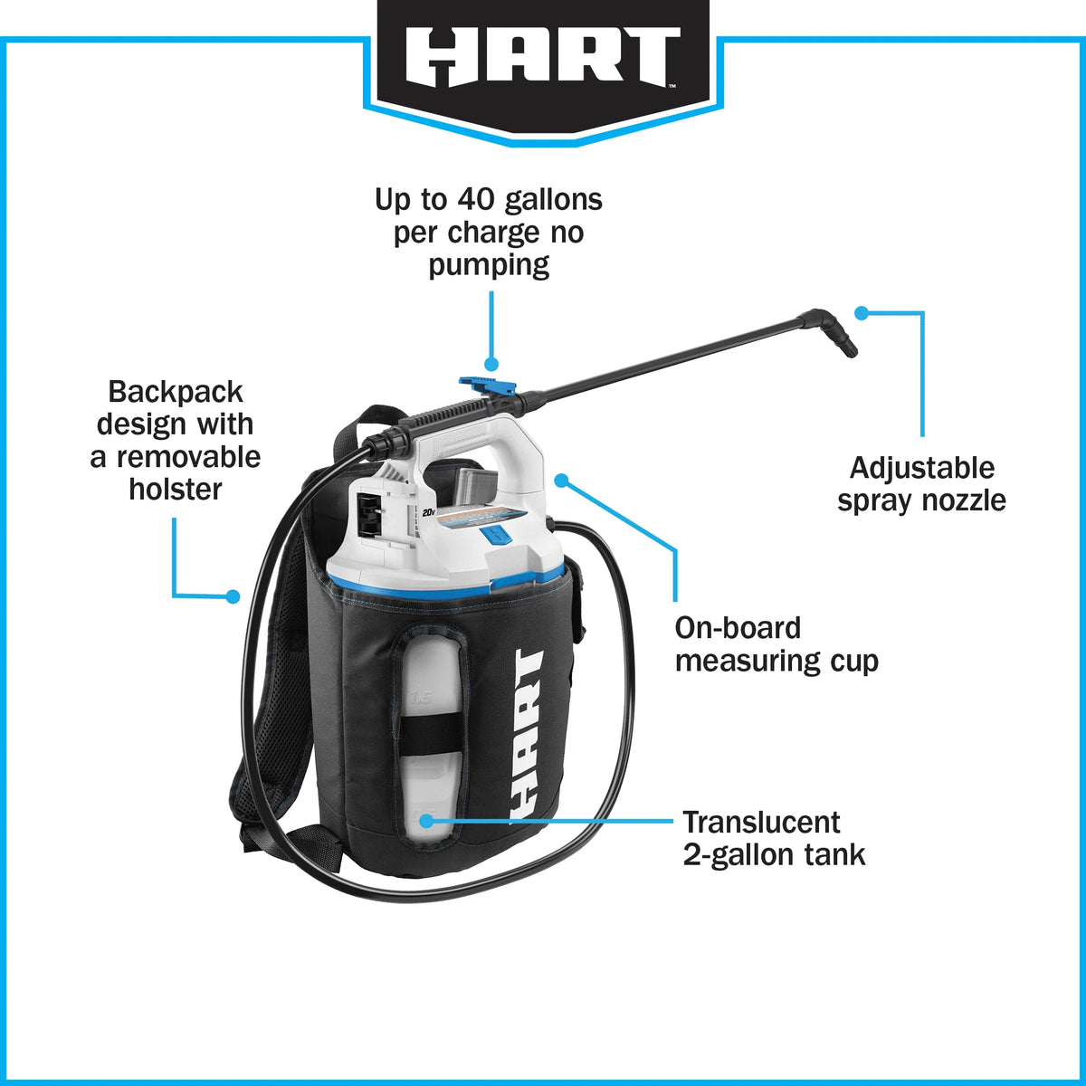 20-Volt 2 Gallon Cordless Backpack Chemical Sprayer Kit Z600105
