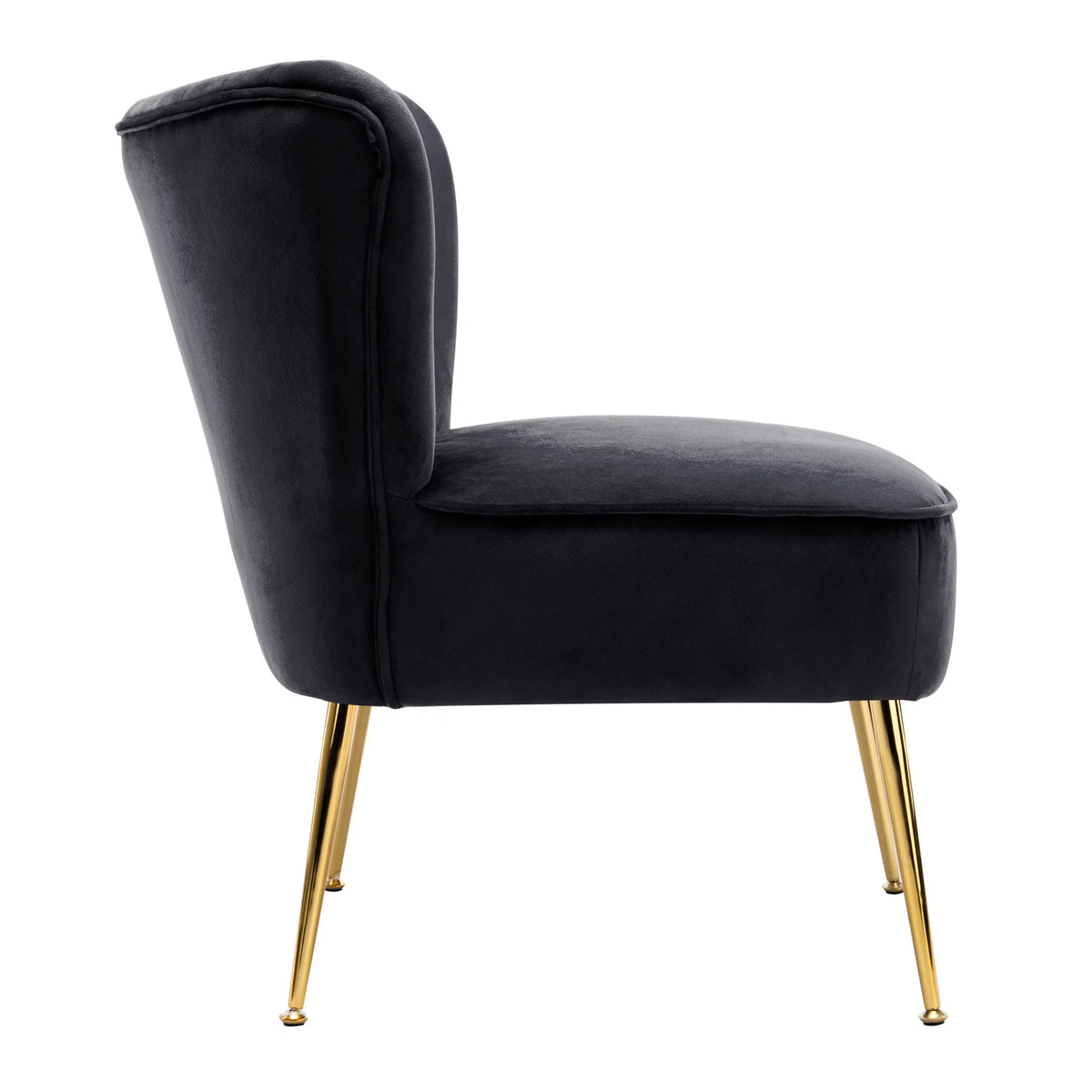 Black Tufted Velvet Accent Chair T16650