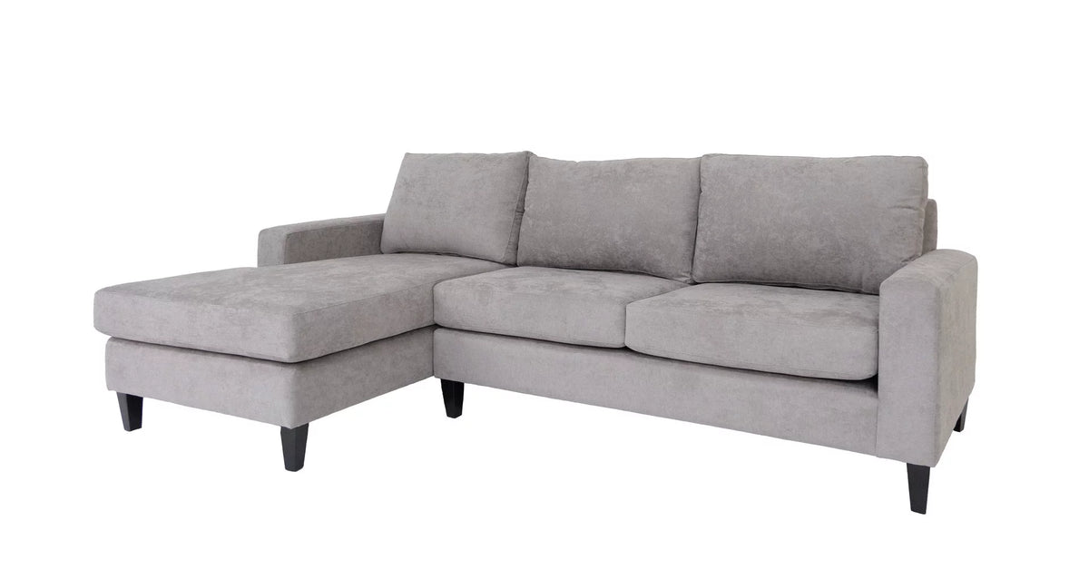 Grey L Shaped Sectional Sofa with Solid Wood Frame A6941