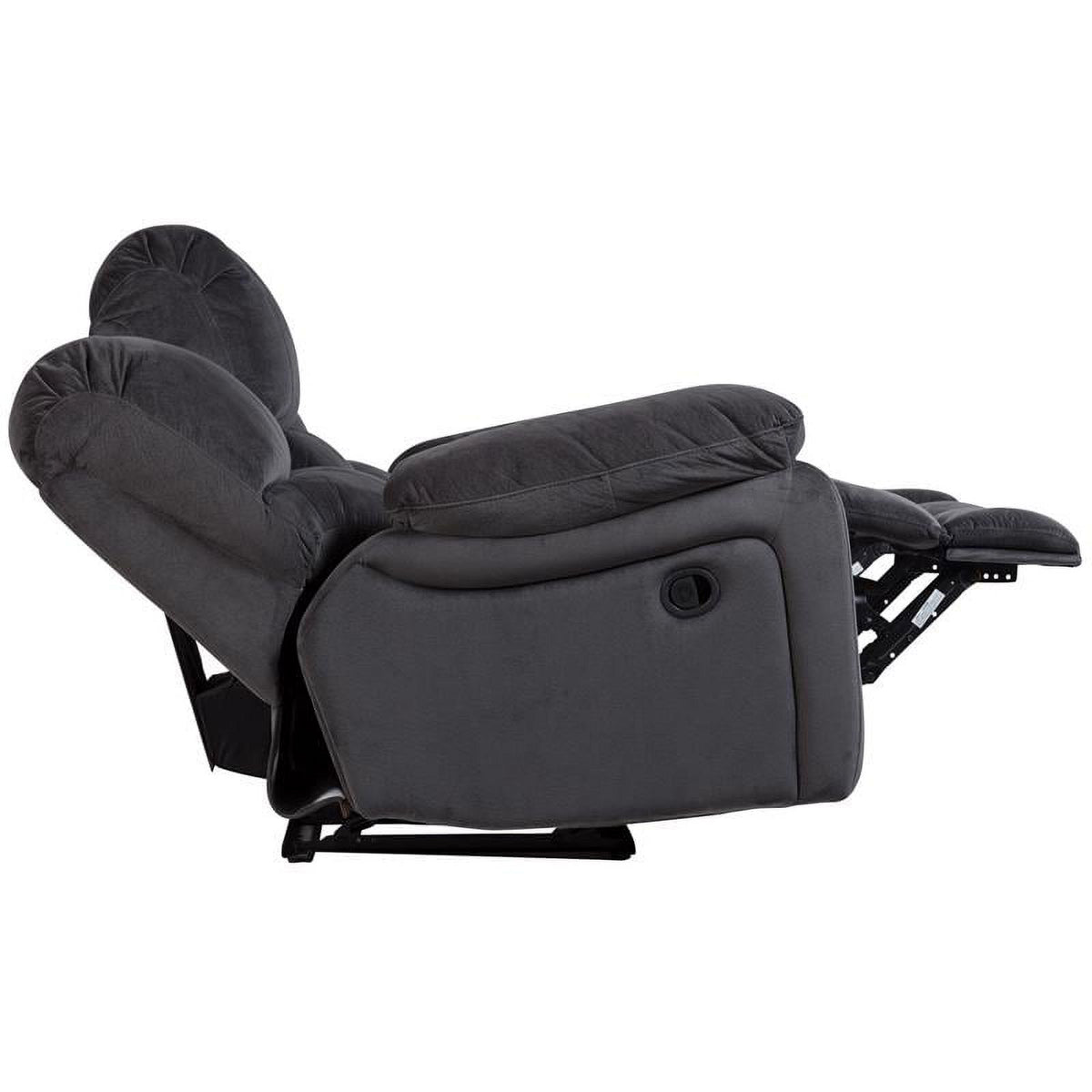 Steel Gray Plush Reclining Sofa P373860