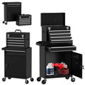 Black 5 Drawer Tool Storage Cabinet with Wheels and Lock T300248