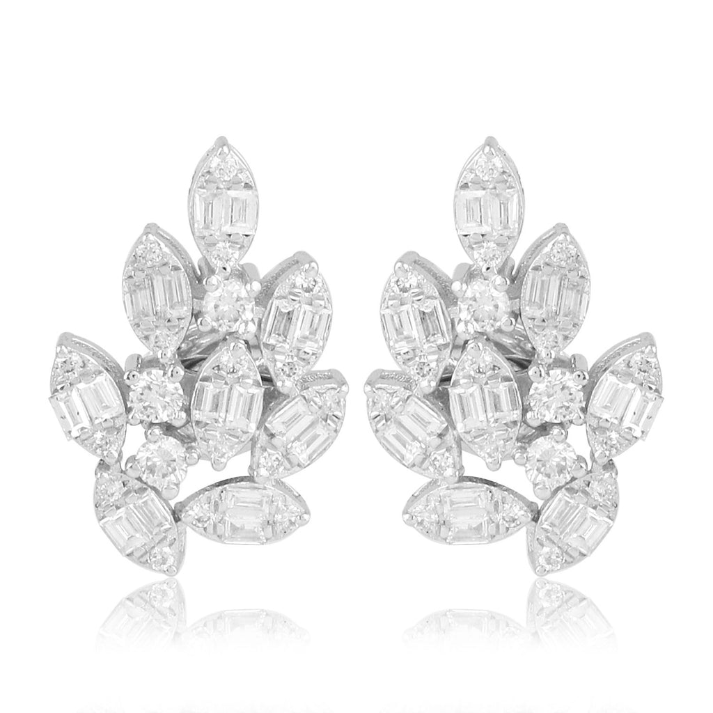 18k White Gold Diamond Stud Earrings K954172