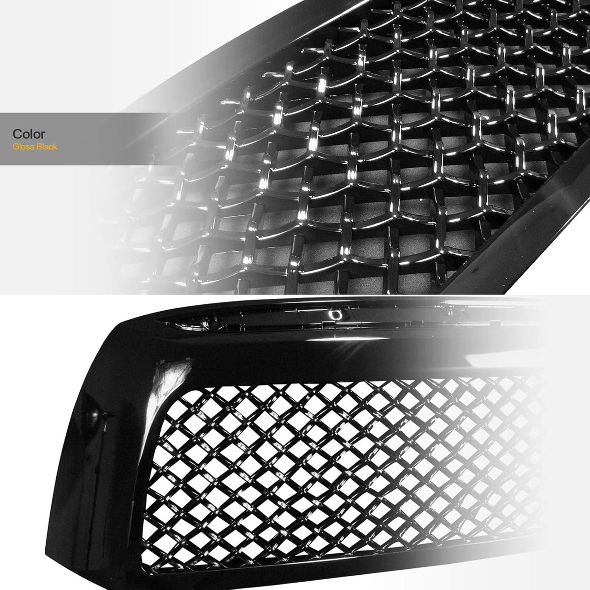 Black Mesh Front Hood Bumper Grille Q776