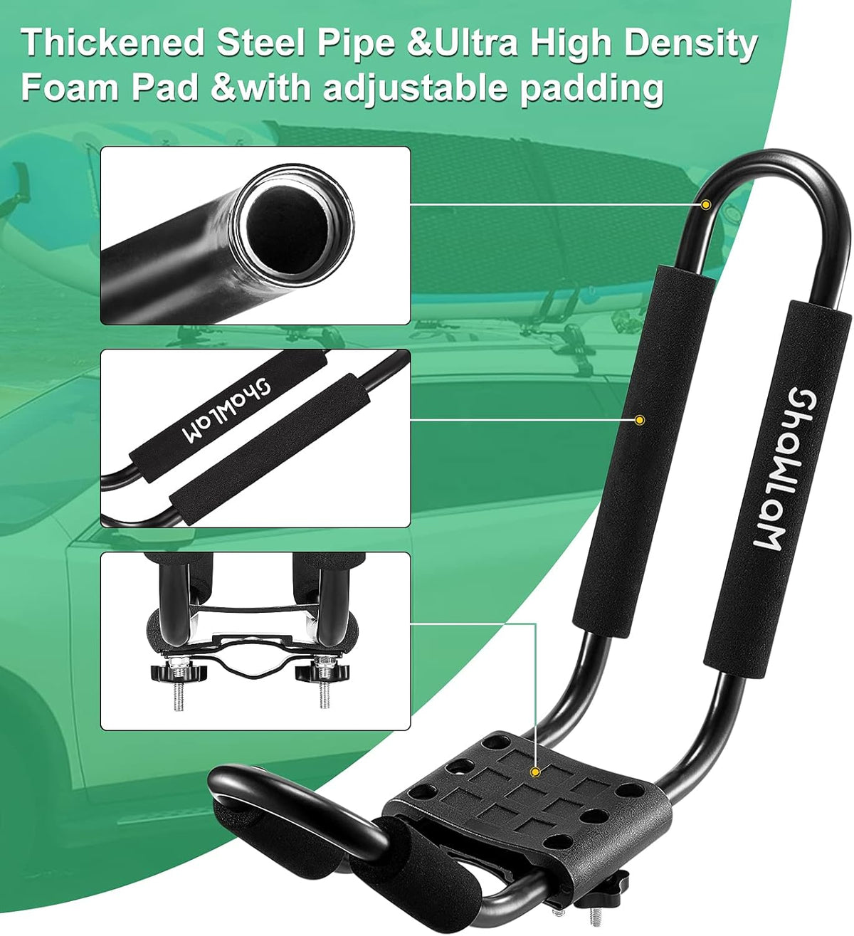 2 Pairs Universal HD Kayak Roof Rack for 2 Kayaks K382