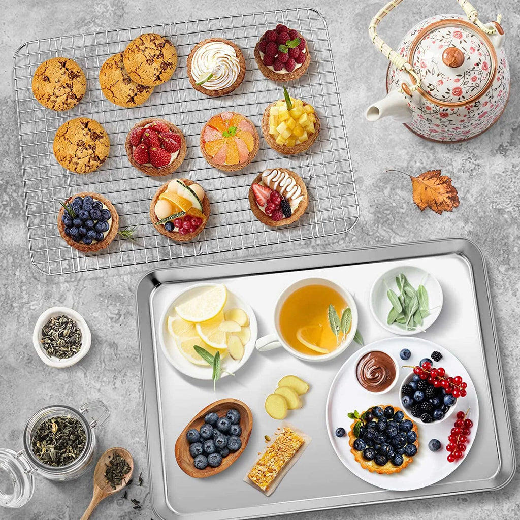 16'' Stainless Steel Baking Sheet with Cooling Rack Set O9420