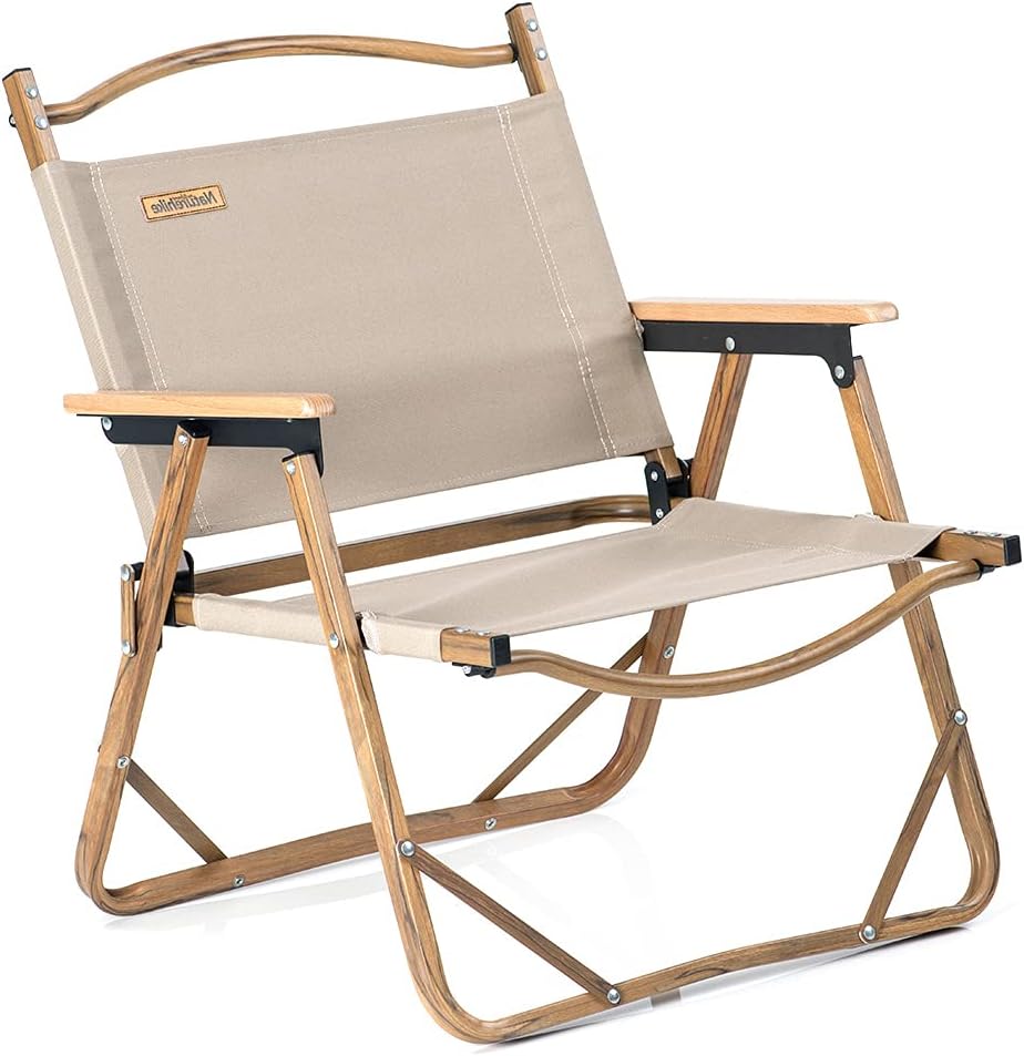 Black Wood Grain Aluminum Folding Camping Chair L516