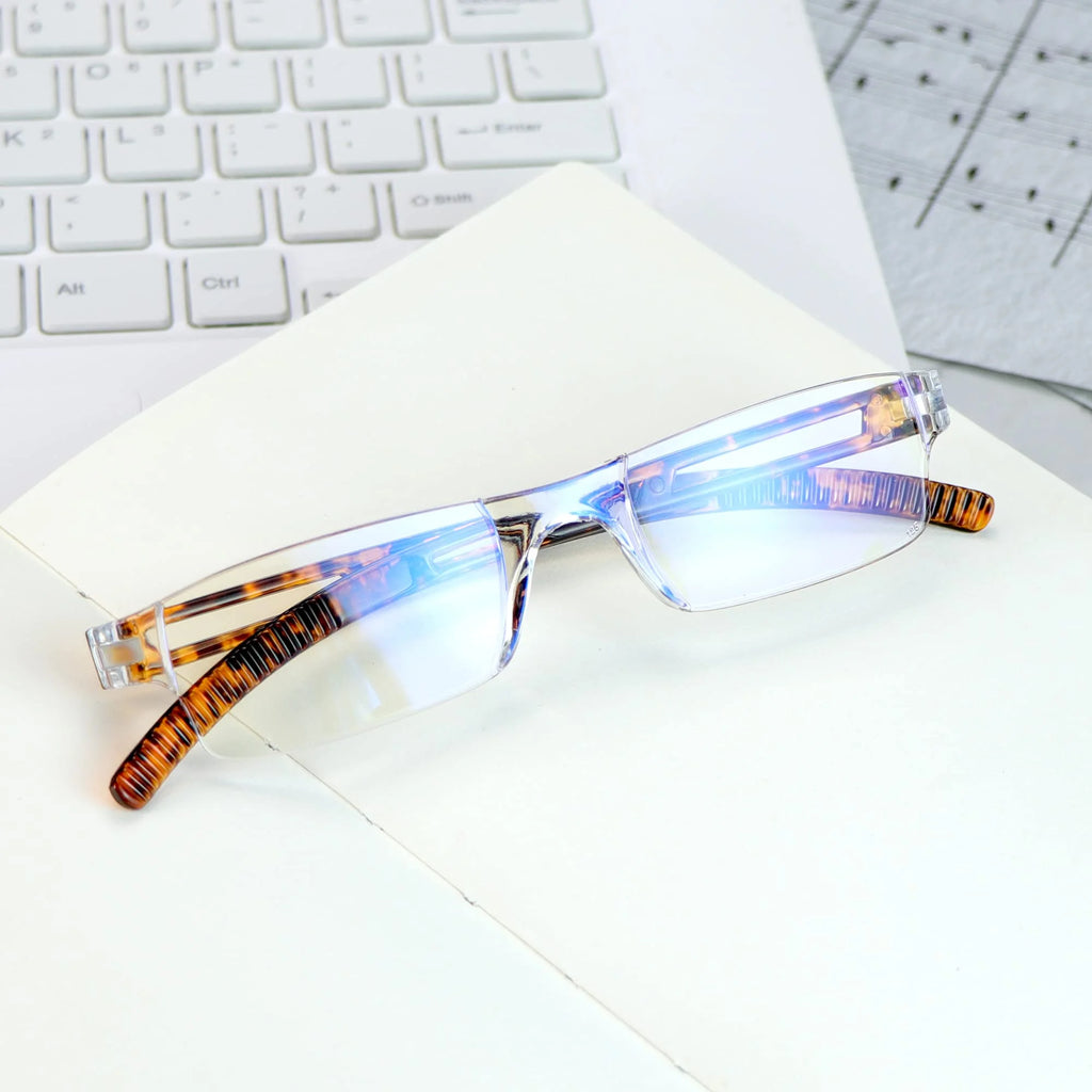 5 Pairs Blue Light Blocking Square Reading Glasses, +4.00 Magnification N693060