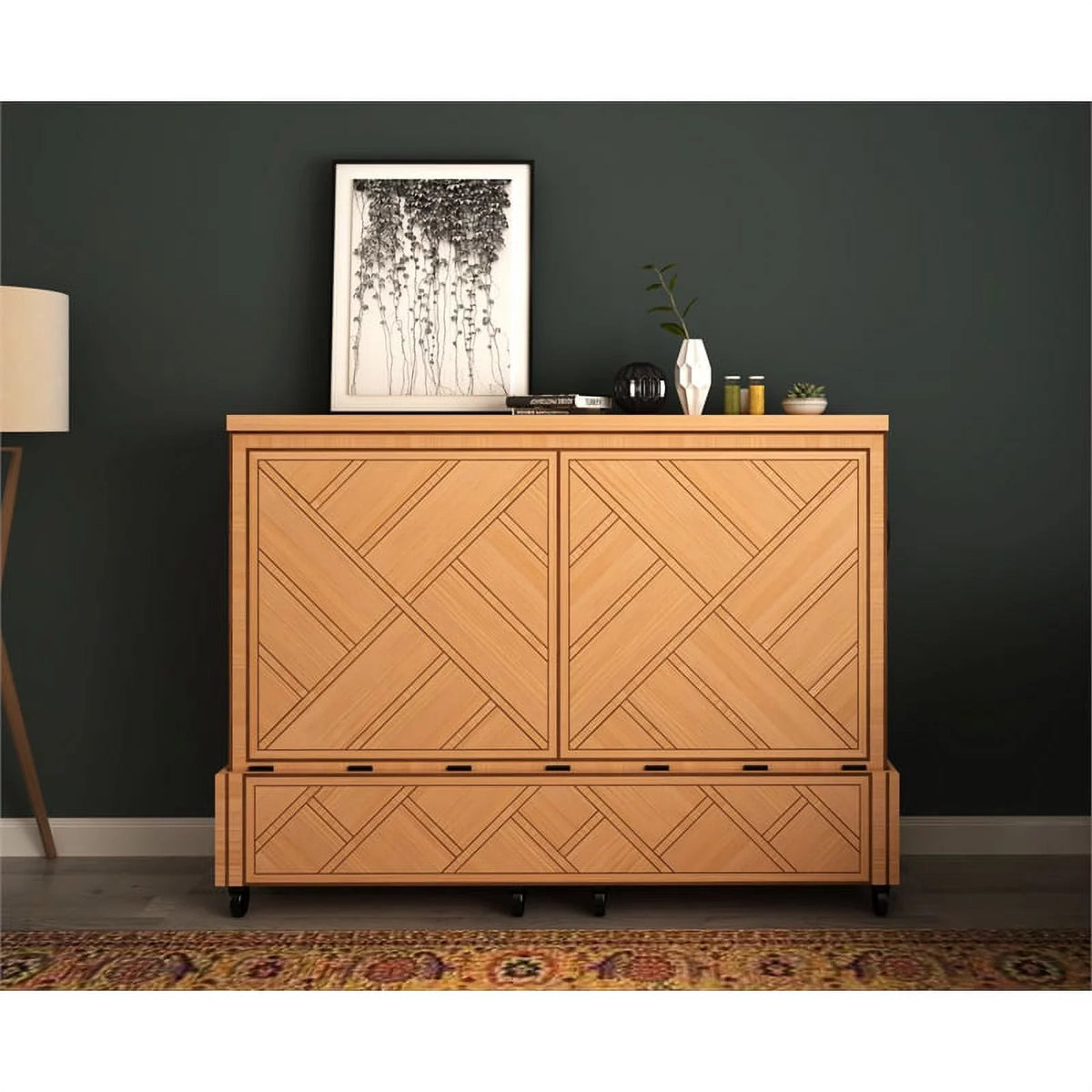 Queen Solid Wood Murphy Cabinet Bed T498566