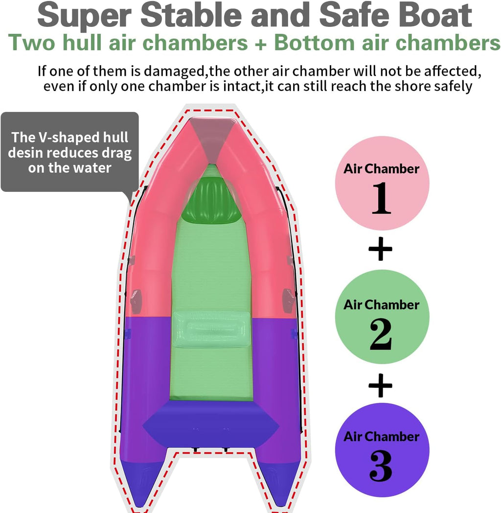 10ft Inflatable Boat with Oars Air Pump A35625