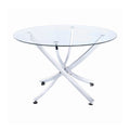 Round Dining Table Chrome and Clear M716663