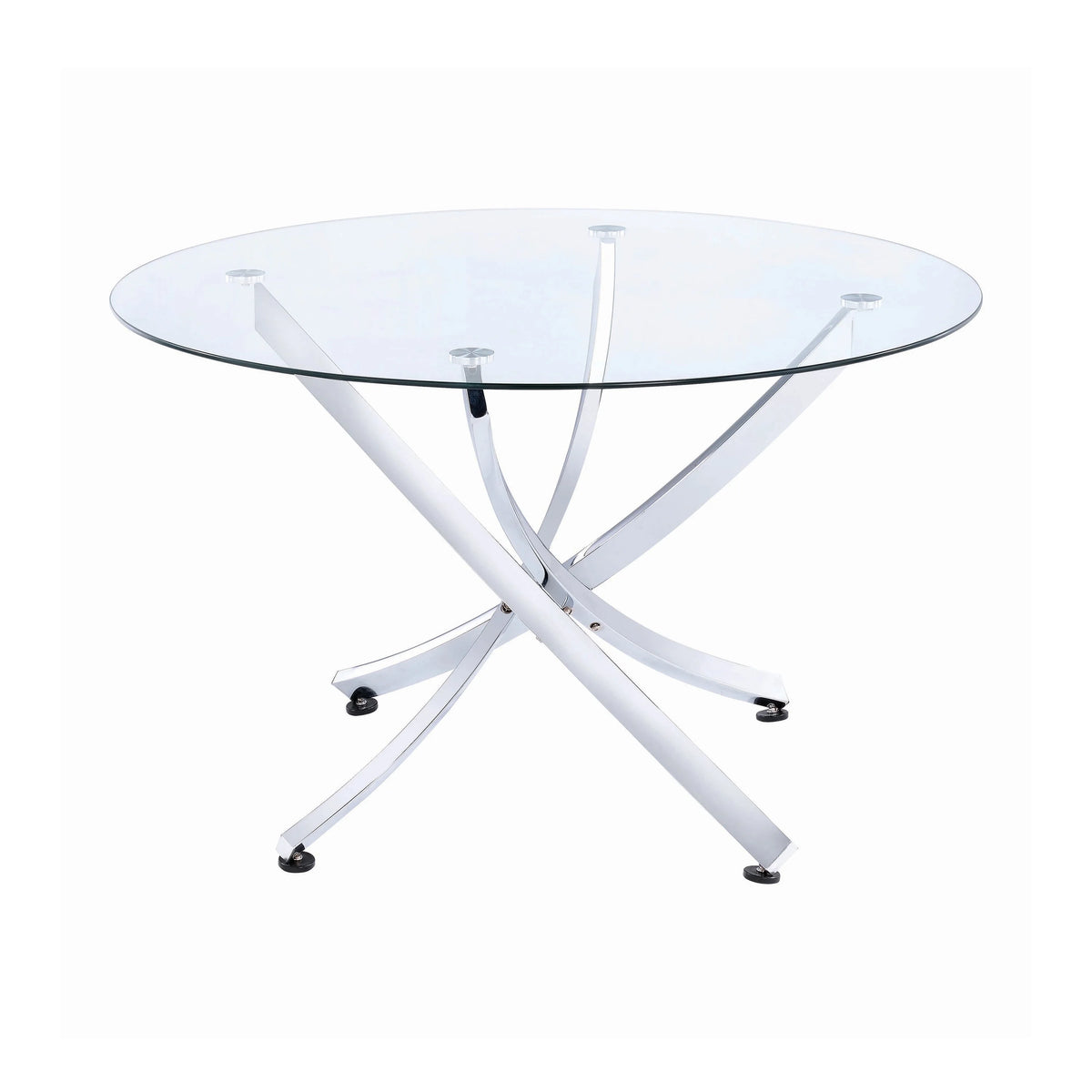 Round Dining Table Chrome and Clear M716663