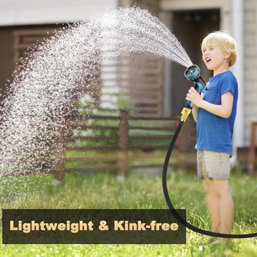 100 ft Lightweight No-Kink Leakproof Garden Hose with Spray Nozzle C408701