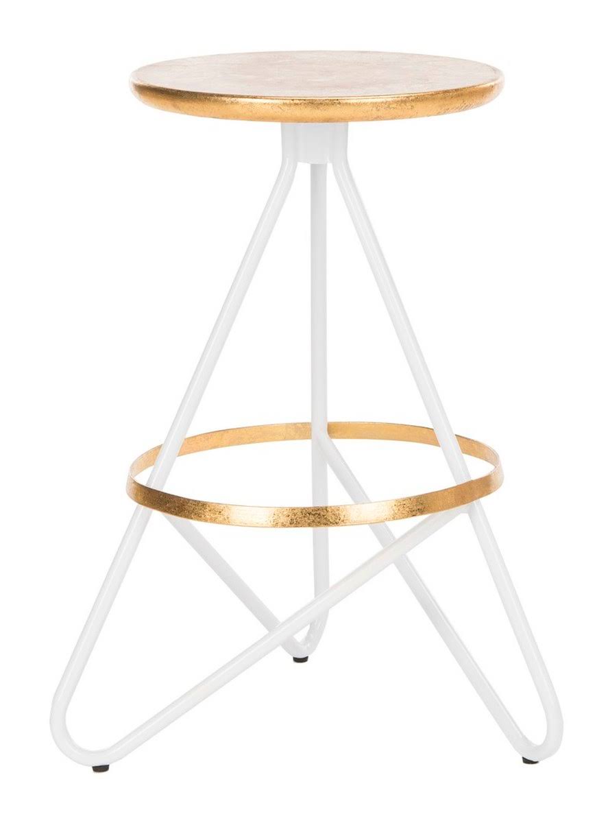White/Gold Counter Stool I62800