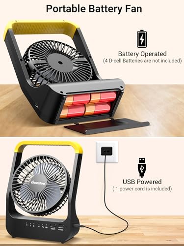 Battery Operated Portable Desk Fan with Timer, 3 Speeds, Blue P3016