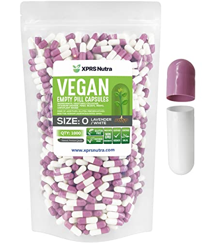 Size 0 Empty Vegan Capsules 1000 Count Lavender White M139388