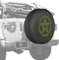Distressed Star White Print 32 Soft Tire Cover for Jeep Wrangler JL with Back-up Camera Q6309