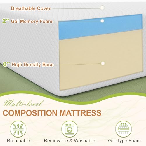 10 Inch Gel Memory Foam Queen Mattress P1705