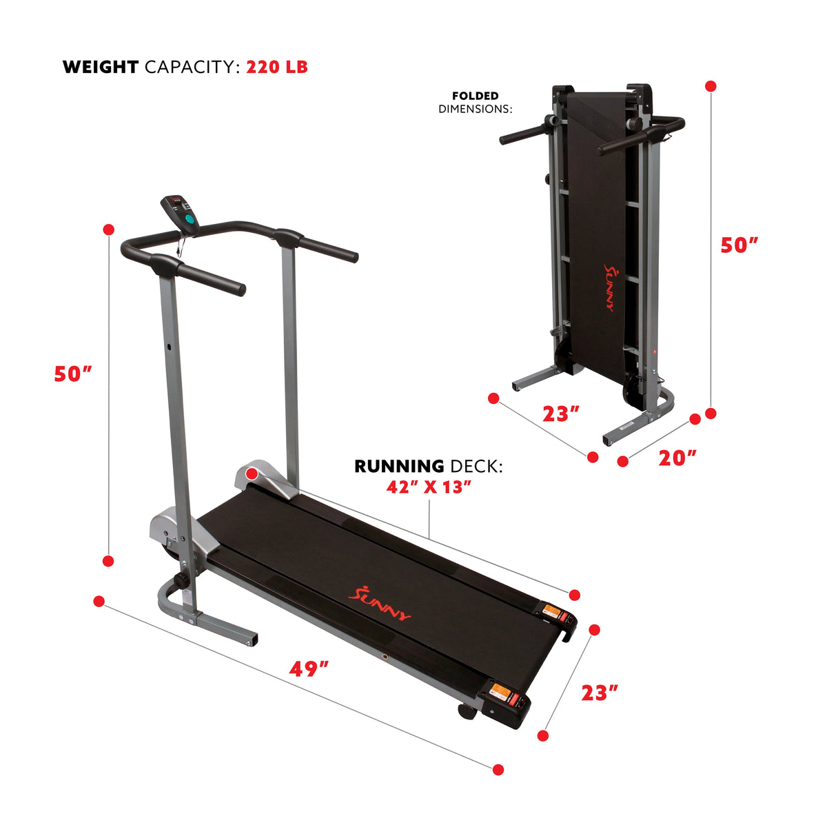 Manual Treadmill Compact Foldable Exercise Machine Z437262