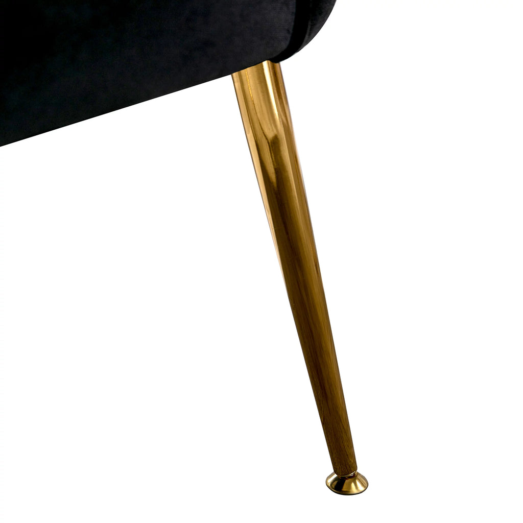 Black Tufted Velvet Accent Chair T16650