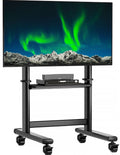 Black Rolling Mobile TV Stand for 55 to 90 inch Flat Screen TVs F86819